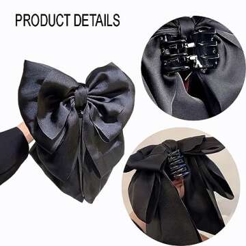 Elegant Bow Hair Claw Clips - Stylish Ribbon Bowknot Hair Accessory for Women