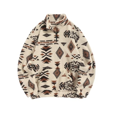 ZAFUL Men's 1/4 Zip Faux Sherpa Pullover for Cozy Days