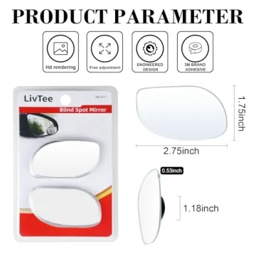 LivTee HD Blind Spot Mirrors for Safer Driving