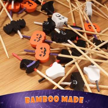 Halloween Assorted Bamboo Picks for Appetizers and Drinks