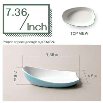 DOWAN Spoon Rest for Stove Top, Blue Spoon Holder for Stove Top, Large Spoon Rest for Kitchen Counter, Turquoise Kitchen Decor Spoon Rest