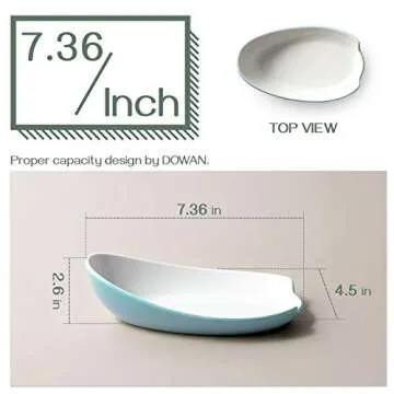 DOWAN Spoon Rest for Stove Top, Blue Spoon Holder for Stove Top, Large Spoon Rest for Kitchen Counter, Turquoise Kitchen Decor Spoon Rest