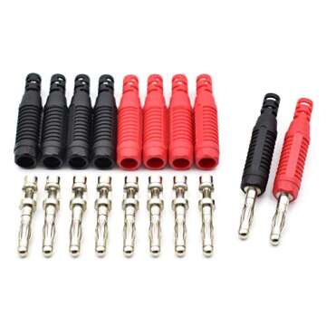 10Pcs 4mm Banana Plugs Solder DIY Banana Plug Connectors Adapters for Multimeter Test Leads Probes