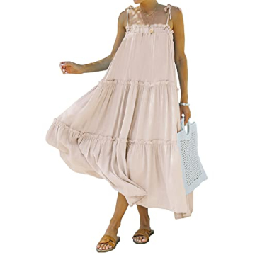 Elegant BTFBM Women Summer Maxi Dress with Ruffles