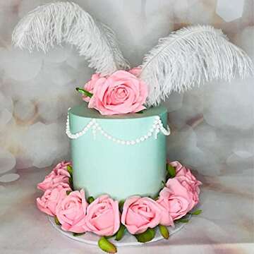 Hawesome 12PCS Artificial Silk Flowers Realistic Roses Bouquet Long Stem for Home Wedding Decoration Party (Pink -1) 1