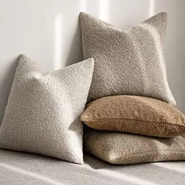 Cozy Boucle Throw Pillow Covers Pack for Home Decor