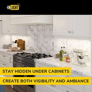 GETINLIGHT 30-inch Hardwired Only 3 Color LED Under Cabinet Lighting, Soft White(3000K), Bright White(4000K), Daylight White(5000K), Dimmable, Matte White Finished, ETL Listed, IN-0201-14-WH-345K