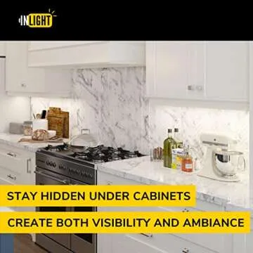 GETINLIGHT 30-inch Hardwired Only 3 Color LED Under Cabinet Lighting, Soft White(3000K), Bright White(4000K), Daylight White(5000K), Dimmable, Matte White Finished, ETL Listed, IN-0201-14-WH-345K