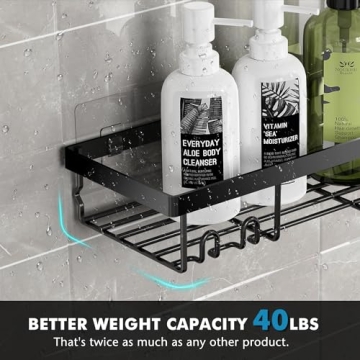 Moforoco Adhesive Shower Caddy Organizer Shelves Rack - 5 Pack Corner Bathroom Storage Organization, Home & Kitchen Decor Inside RV Accessories, Hanging First Apartment Household Camper Essentials