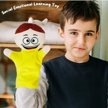 6 Pack Feeling Hand Puppets for Kids - Emotions Role Play