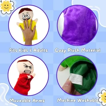 6 Pack Feeling Hand Puppets for Kids - Emotions Role Play