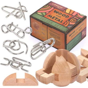Brain Teasers Metal Puzzles for Kids and Adults, Mind, Logic and Game Test Toy for Teens, Disentangl...