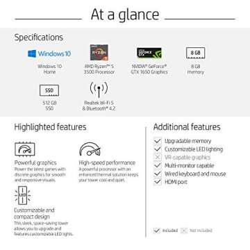 HP Pavilion Gaming Desktop with AMD Ryzen 5 and GTX 1650