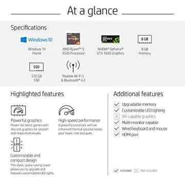 HP Pavilion Gaming Desktop with AMD Ryzen 5 and GTX 1650