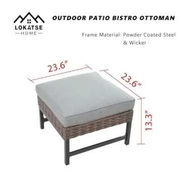 Quality Outdoor Ottoman with Removable Cushion