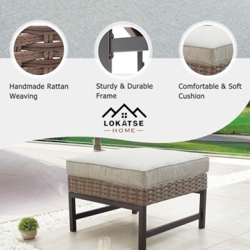 Quality Outdoor Ottoman with Removable Cushion