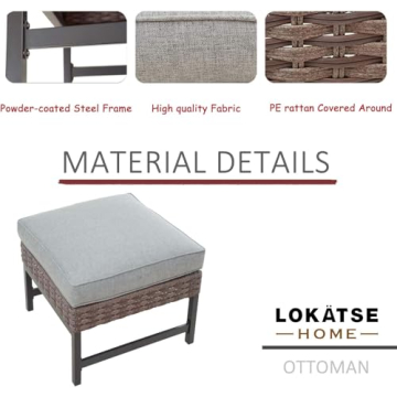 Quality Outdoor Ottoman with Removable Cushion