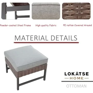 Quality Outdoor Ottoman with Removable Cushion