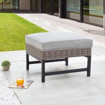 Quality Outdoor Ottoman with Removable Cushion
