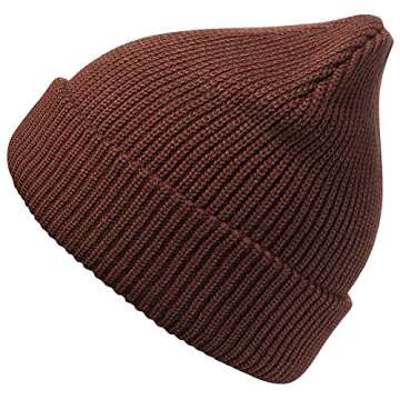 MaxNova Slouchy Beanie Hats Winter Knitted Caps Soft Warm Ski Hat (Brown)