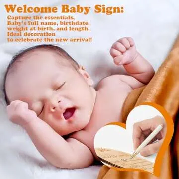 AEGYPIUS Baby Announcement Sign, 5 Inches Wooden Hello World Newborn Sign Baby Birth Announcement Sign, Newborn Announcement Sign for New Baby Announcement Board for New Baby Baby Sign for Hospital