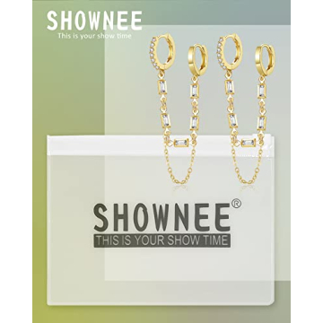 Stylish Shownee Gold Hoop Dangle Earrings for Women