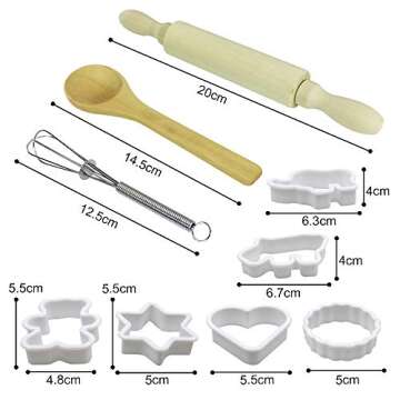 Kids Cooking and Baking Set - 15 Pcs Includes Apron for Little Girls, Chef Hat, Mitt & Utensil for Toddler Dress Up Chef Costume Career Role Play for 3 Year