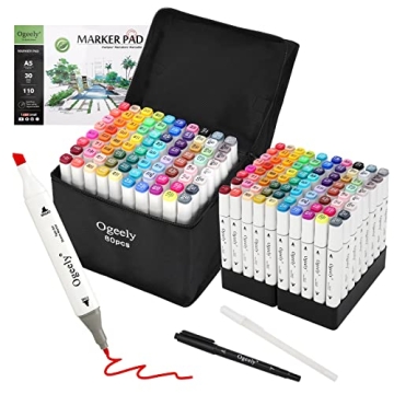 Ogeely 82 Color Dual Tip Art Markers for Kids Adults