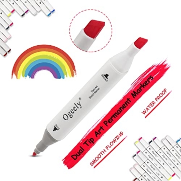 Ogeely 82 Color Dual Tip Art Markers for Kids Adults