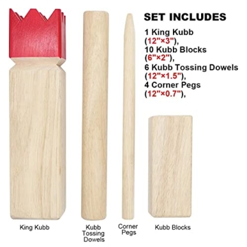 Juegoal Kubb Game Set Enjoy Outdoor Competition Together
