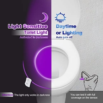 ALEDECO Motion Activated Toilet Night Light with Color Options