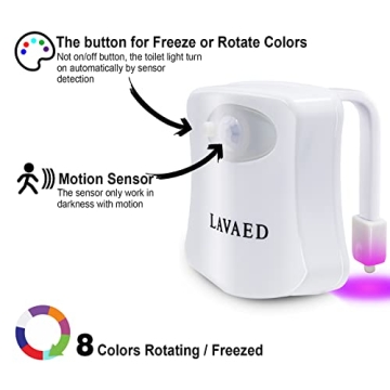 ALEDECO Motion Activated Toilet Night Light with Color Options
