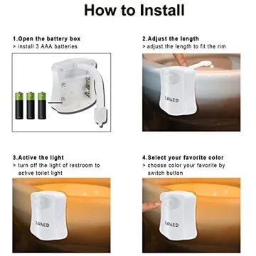 ALEDECO Motion Activated Toilet Night Light with Color Options