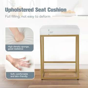 Erste!Bravo White Counter Height Bar Stools - Set of 4