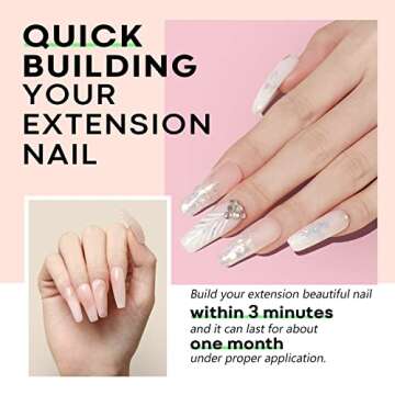 modelones Poly Nail Gel Builder Nail Extension Gel Nude Nature Color Light Apricot Acrylic Nails Enh...