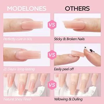 modelones Poly Nail Gel Builder Nail Extension Gel Nude Nature Color Light Apricot Acrylic Nails Enhancement Thickening Trendy Nail Art Design Salon Professional Technician Tool 50ML 1.76oz