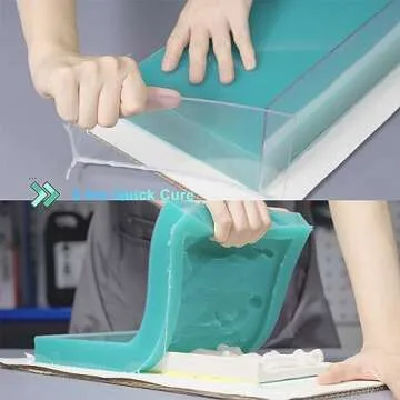 BBDINO Super Elastic Silicone Mold Making Kit 70.56 Oz, Liquid Silicone for Mold Making, Silicone Rubber Mold Making Kit 1:1 by Volume Ideal for Casting 3D Resins Molds| Silicone Molds Jade Green