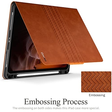 auaua iPad Pro 12.9 Case Leather with Pencil Holder 2022