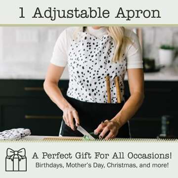 Stylish Adjustable Kitchen Apron by Sage+Stitch | Washable Cotton