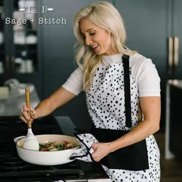 Stylish Adjustable Kitchen Apron by Sage+Stitch | Washable Cotton