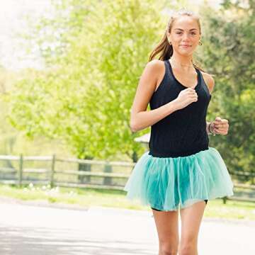 Gone For a Run Neon Teal Running Tutu | Fun Women's Athletic Skirt for Races