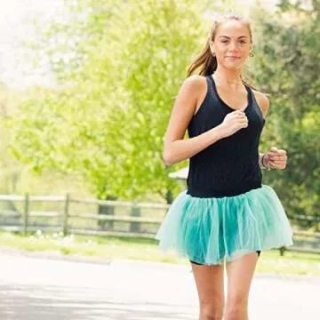 Gone For a Run Neon Teal Running Tutu | Fun Women's Athletic Skirt for Races