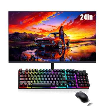 Dell Optiplex 5060 Mini Desktop Computer PC with 24" FHD Computer Monitor, Core i5-8th 3.0GHz-4.1GHz...