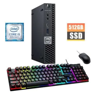 Dell Optiplex 5060 Mini Desktop Computer PC with 24" FHD Computer Monitor, Core i5-8th 3.0GHz-4.1GHz, 16GB Ram, 512GB SSD, Backlit Keyboard, Mouse, DP, Windows 11 Pro(Renewed)