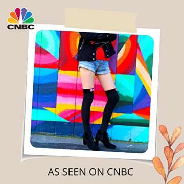 Kawaii Thigh High Socks - Pink Bow Heart Design