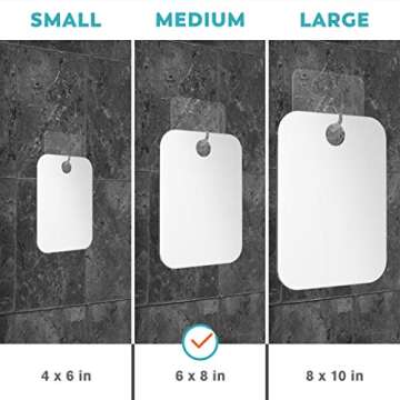 HONEYBULL Shower Mirror Fogless for Shaving - Flat Anti Fog Mirror with Razor Holder for Shower, Mirrors, Shower Accessories, Bathroom Mirror & Accessories, Holds Razors for Men (Medium 6x8in)