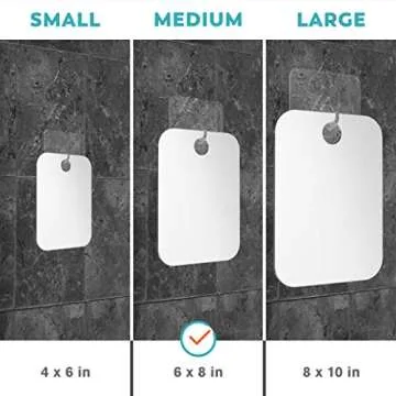 HONEYBULL Shower Mirror Fogless for Shaving - Flat Anti Fog Mirror with Razor Holder for Shower, Mirrors, Shower Accessories, Bathroom Mirror & Accessories, Holds Razors for Men (Medium 6x8in)