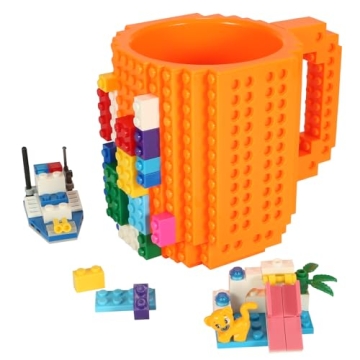 Lumsburry Build-on Brick Coffee Mug Funny DIY Novelty Cup with Building Blocks Creative Gift for Kid...