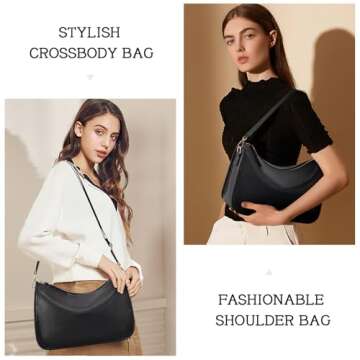 HKCLUF Crossbody Bags for Women Trendy Medium Vegan Leather Crossbody Purse Clutch Shoulder Bag with...
