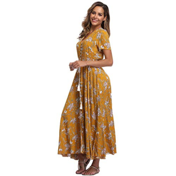 Vintage Women's Floral Maxi Dress for Summer Occasions